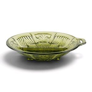 Killarney Green Avocado Indiana Glass Divided Relish Nut Candy Dish Ash Tray Key